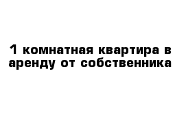 1-комнатная квартира в аренду от собственника